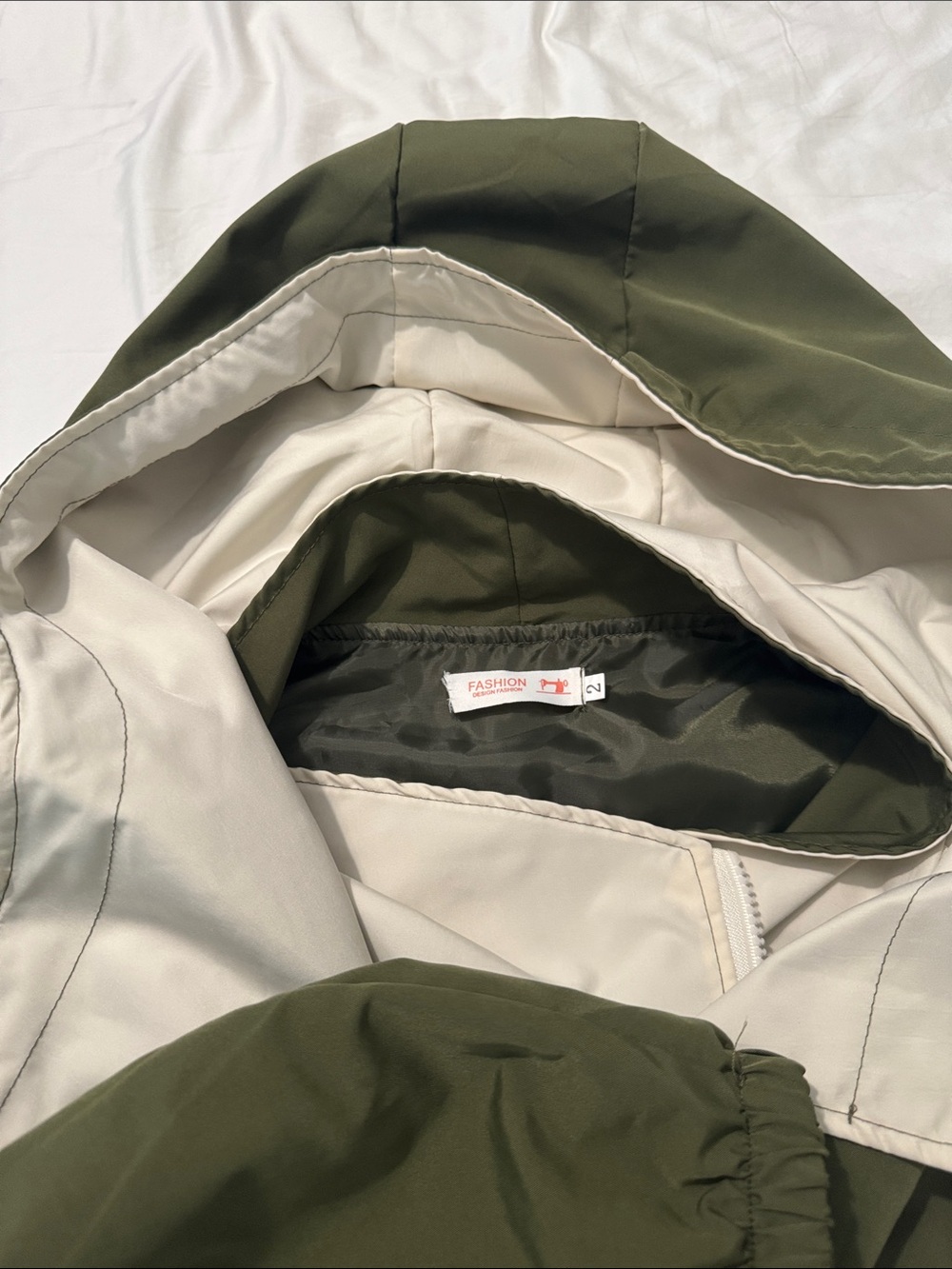 Fashion Brand Company Two-Tone Olive & Cream Hooded